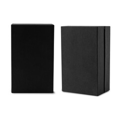 Black box mockup isolated on white background with clipping path.