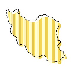 Stylized simple outline map of Iran icon.