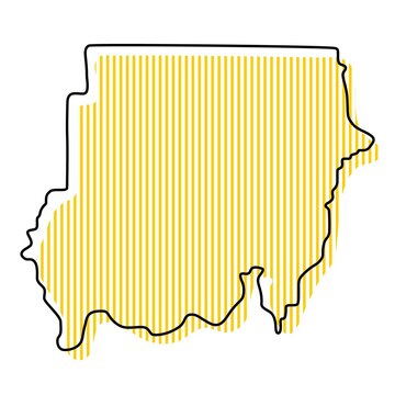 recommend clip art: Stylized simple outline map of Sudan icon.