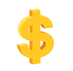 Dollar gold coin. vector illustration	