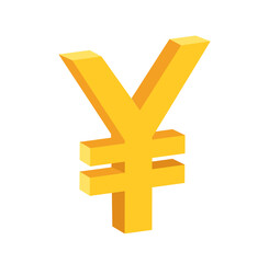 Obraz premium Yen gold coin. vector illustration