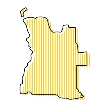 recommend clip art: Stylized simple outline map of Angola icon.