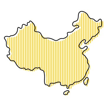 recommend clip art: Stylized simple outline map of China icon.