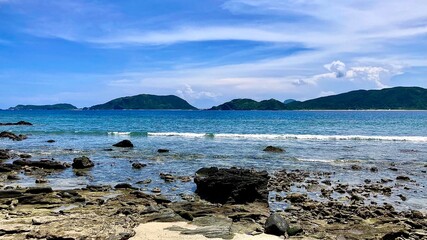 Fototapeta na wymiar 慶良間諸島安室島の夏の海岸の風景