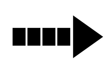 Simple arrow illustration single item without line / painted black