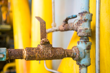 Rust on valves and pipes.