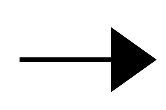 Simple arrow illustration single item without line / painted black