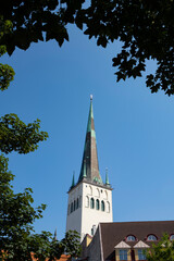 Fototapeta na wymiar St. Olav church bell tower in Tallinn, Estonia