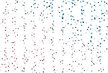 Light Blue, Red vector pattern in polygonal style with circles.