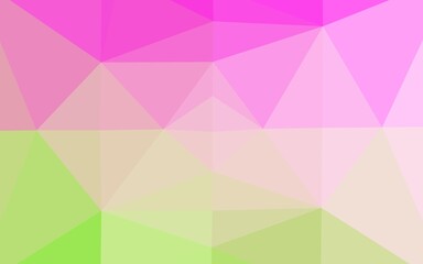 Obraz premium Light Pink, Green vector triangle mosaic template.