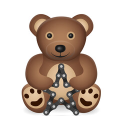 Fototapeta premium Teddy bear with star chain