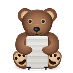 Teddy bear with suitcase