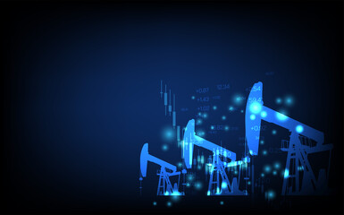 Business graph background, Concept of oil market crisis, futuristic digital innovation background vector illustration