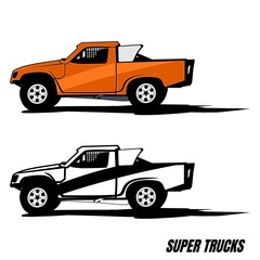 super trucks logo design icon vector	