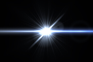 Natural, lens flare on the black background