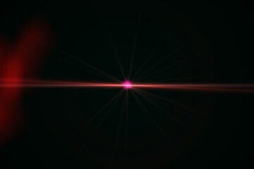 Natural, lens flare on the black background