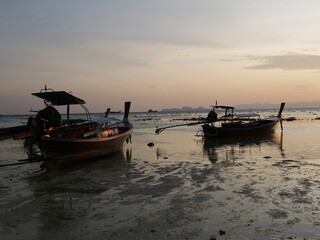 fishing boats in Thailand , sea