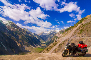 Riding over the dangerous and mighty zozila pass, Ladakh Region, India