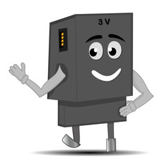 black phone chrager cartoon dancing and waving hand