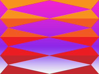 Abstract image. Illustration and clipart. Red gradient triangles with background gradient purple.