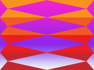 Abstract image. Illustration and clipart. Red gradient triangles with background gradient purple.