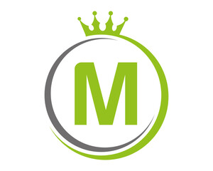 letter M crown logo vector template