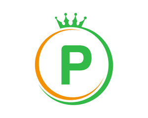 letter P crown logo vector template