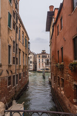 Fototapeta na wymiar View of a Canal in Venice, Veneto, Italy, Europe, World Heritage Site