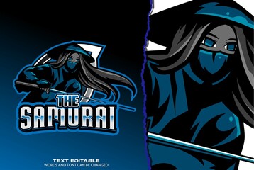 samurai girl esport logo - premium vector © Ardhy