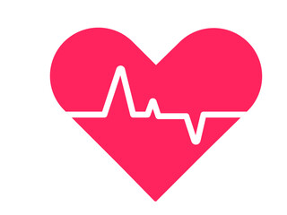 ハート 心臓 心電図 心臓発作 胸の鼓動 波形 ドキドキ アイコン ベクターイラスト