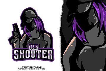 shooterl esport logo - premium vector