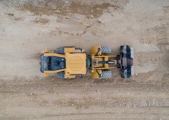 aerial view of a front loader