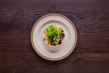 Rice with vegetables and salad