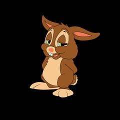 Cartoon happy squirrel isolated on white background.