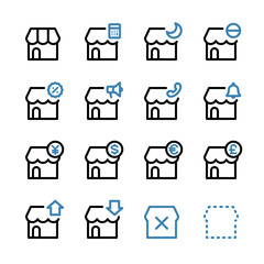 ショップ・ストア・店舗の色々なUIアイコンセット