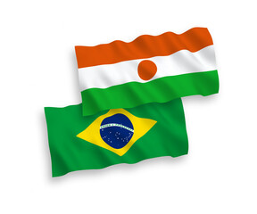 Flags of Brazil and Republic of the Niger on a white background