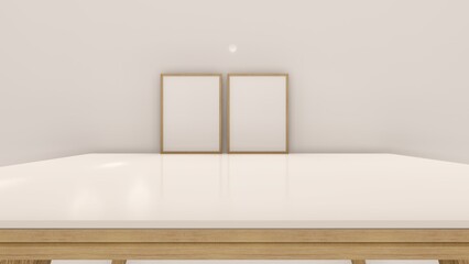 picture photo frames mockup 3d illustration