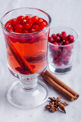 Rose wine mulled wine with cranberries
