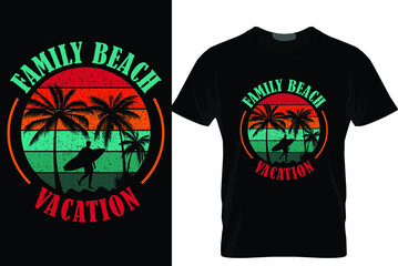 family beach vacation vector t-shirt design.