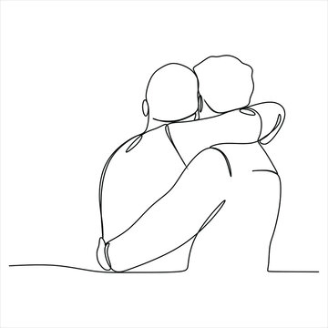 recommend clip art: Hand drawn couple line art vector illustration. Man kiss sketch. Happy together. Lovers outline drawing. Love concept. Gay couple kissing. Lgbt concept.Gay Couple line vector illustration. Love print.