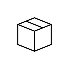 Carton box thin line icon, Vector and Illustration.