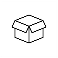 Carton box thin line icon, Vector and Illustration.