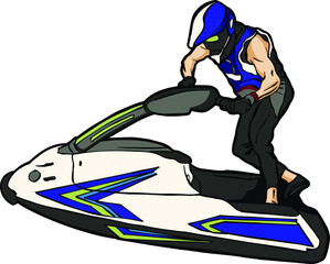 Jet ski water sport wave runner 