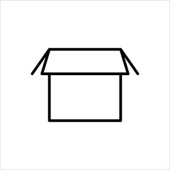 Carton box thin line icon, Vector and Illustration.