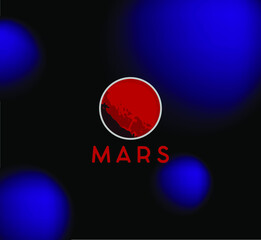 Logo with Mars Planet. Vector template.