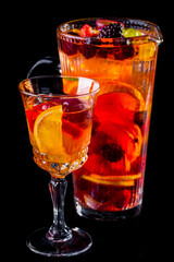 Sangria with berries