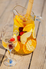 White wine sangria with fruit