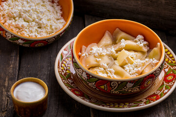 Dumplings with cottage cheese and butter