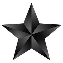 3d black star on a white background