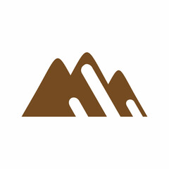 brown book mountain logo design
